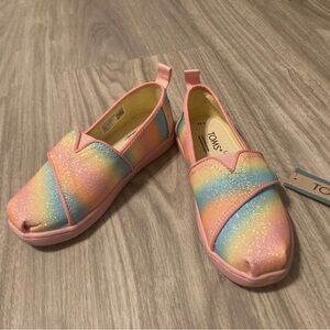 Children’s rainbow glitter TOMS shoes